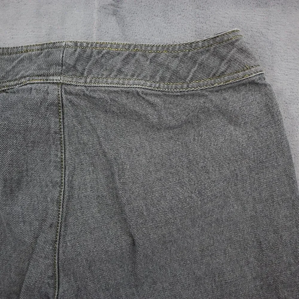Liz Claiborne Pants Womens 8 Gray Straight Ankle Zip Hook Eye Dark Wash Jeans